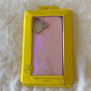 Kendra Scott Pink Iridescent MagSafe Phone Case with Gold Camera Ring